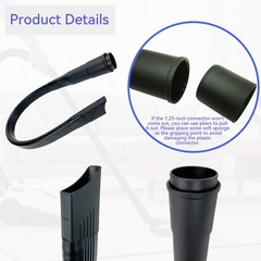 25″ Flexible Vacuum Crevice Tool 1-1/4″ (32mm) & 1-3/8″ (35mm), Black