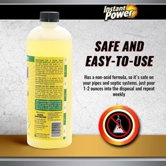 Instant Power Disposal and Drain Cleaner – Liquid Enzyme Clog Remover, Cle
