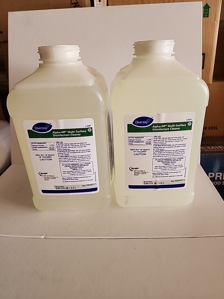 Lot Of 2 Diversey 5549211 Alpha-HP Disinfectant Cleaner 2.5 L