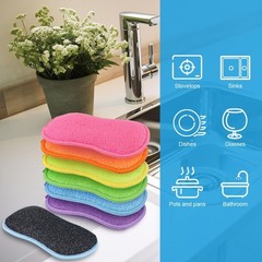 HOMEXCEL 12 Pack Multi-Purpose Scrub Sponges 6.3 x 3.5x 0.78 inch, Multicolor