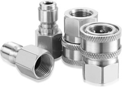 Hotop 4 Sets NPT 3/8 Inch Stainless Steel Male and Inch, Internal Thread