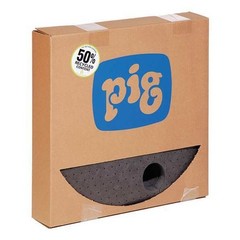 Pig Mat255 Sorbent Pad, 6 Gal, 22 In Dia., Universal, Gray, Polypropylene