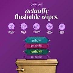 goodwipes XL Flushable Wet Wipes Lavender 418 Count 8 Pack + Travel Pack