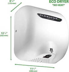 Excel Dryer XLERATOR XL-BW- ECO 1.1N, White 10 second fast drying hand dryer