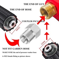 Hourleey Pressure Washer Gun, Red High Power Gun with Black