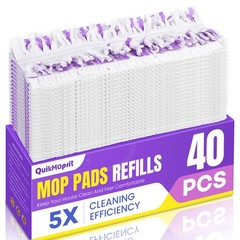 QuikMoprit 40 Pcs Power Mop Pads for Swiffer PowerMop 40 Pcs, Purplewhite