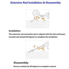 5.9 inch Short Lance Extension Rod Adapter for Worx WG629E WG630 WU629 Black