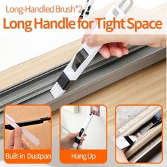 14 Pcs Black Window Track Cleaner Tools Groove Cleaning Brush Set