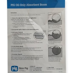 PIG Oil-Only Absorbent Boom 3″ x 10′ Set of 5