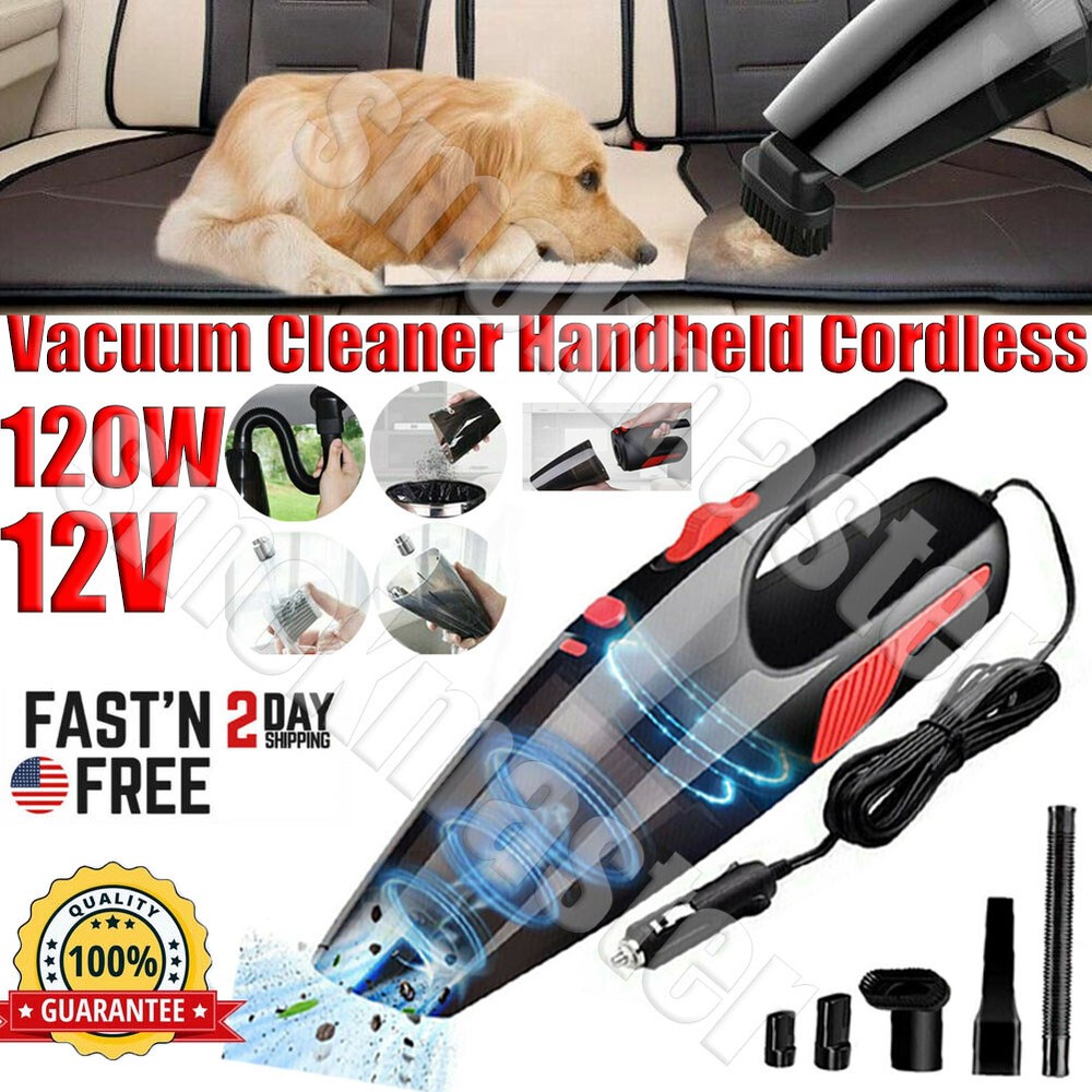 Mini Car Vacuum Cleaner Handheld Cordless Duster Wet&Dry Strong Suction Pet hair