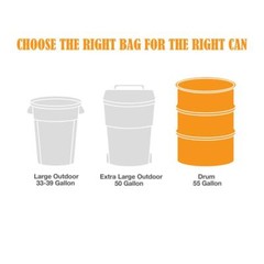 HDX Commercial Clear Heavy-Duty Flap Tie Drum Liner Trash Bags 55 Gallon 40 ct