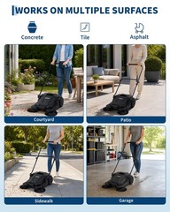 Walk-Behind Hand Push Floor Sweeper 26″ Width 5 Gallon Waste Container W/Handle