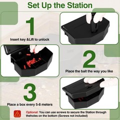 Mysora 12 Pack Reusable Mouse Bait Station with Lock and Keys Pet Black