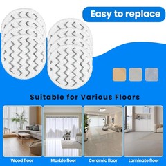 Gabrella 6 Pack 3897A Rotating Steam Mop Pads Replacement Compatible White