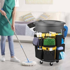32-55 Gallon Trash Can Caddy Bag, Garbage Bin Apron Caddy with Multiple Pocke…