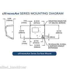 American ExtremeAir GXT9-M Automatic Surface Mount Hand Dryer White Steel Cover