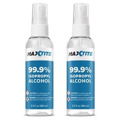MaxTite 99.9% Isopropyl Alcohol – 2.3 fl oz Spray, 2 Pack (2 Pack)