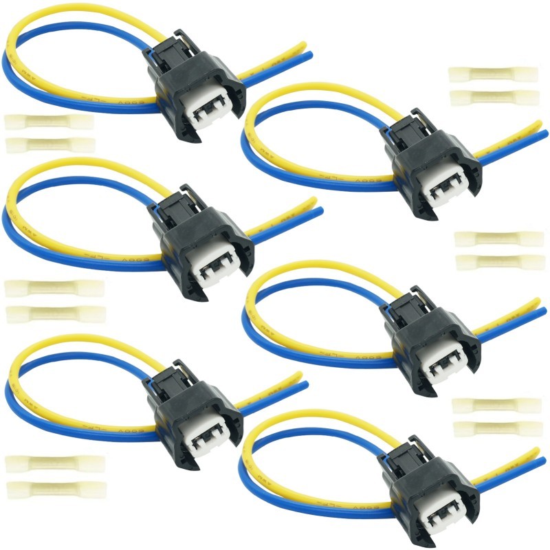 6* Fuel Injectors Harness Connector W/ Sleeves For Nissan Infiniti Mercurt Quest