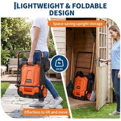 26″Width Walk-Behind Hand Push Floor Sweeper W/5 Gallon Waste Container & Handle