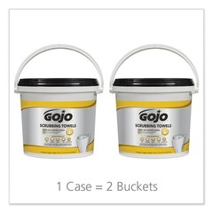 GOJO 639802 Hand Cleaning Scrubbing Towels – Orange Scent/Wht/Yellow (2/CT) New
