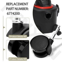 FENXDN 4 Pack 6774200 4201796 Caster Wheels for Shop Vac Vacuum Cleaner Black