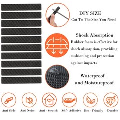 Fursafe&Q Non Slip Furniture Pads – 30 Pcs Rectangular, Black / Brown