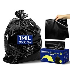 Heavy Duty Trash Bags 33 Gallon 30 Count, 1.0 Mil, Strong Black Garbage Bags,…