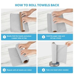 AIDEA Microfiber Cleaning Cloth Roll, 50PK, Paper Towels 11.5″ x 11.5″, Grey