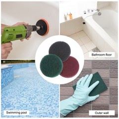 Drill Power Brush 3″ Tile Scrubber Scouring Pads 800-1000 Grit, 6PCS
