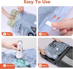 Vacuum Storage Bags with Pump, 10 Pack Travel Compression Bag for Travel,