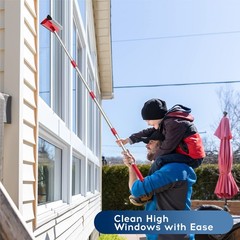 Dsv Standard Window Squeegee 2-In-1 Window Cleaner 55 Extension Poles Window