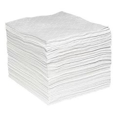 Spilltech Wpd100h Sorbent Pad, 20 Gal, 15 In X 19 In, Oil, White, Polypropylene
