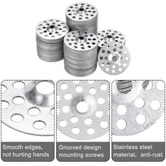 AccEncyc 1 Inch Plaster Washers 200 Pcs 25 mm / 1 inch, silver