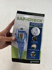 San Jamar SAF-CHECK Thermometer Holder Test Strip Sanitizer Dispenser Blue