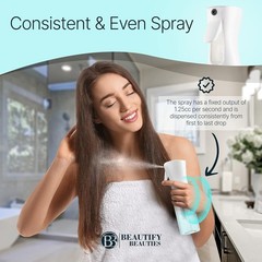 UrbAmerican Hair Spray Bottle Continuous Water Mister 9 Ounces, White