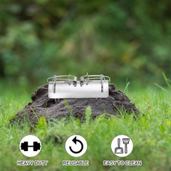 Mole Trap Half Round Metal Killer Reusable Ground Squirrel Silver