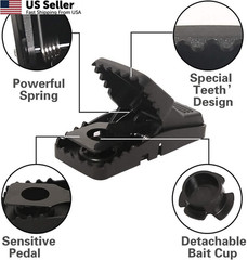 Mouse Trap, Small Mice Trap Indoor Quick Effective Sanitary M01-12Pack, Black