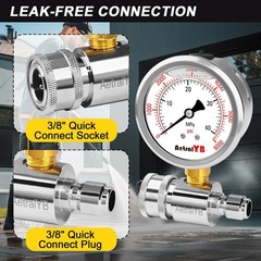 AetralYB 6000PSI Washer Pressure Gauge,3/8″ Push-to-Connection 0-6000PSI