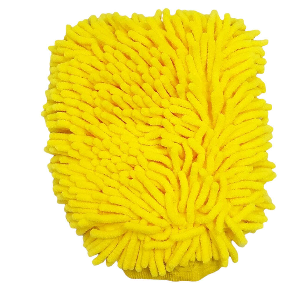 YELLOW Microfiber Car Kitchen Household Wash Washing Cleaning Glove Mitt New