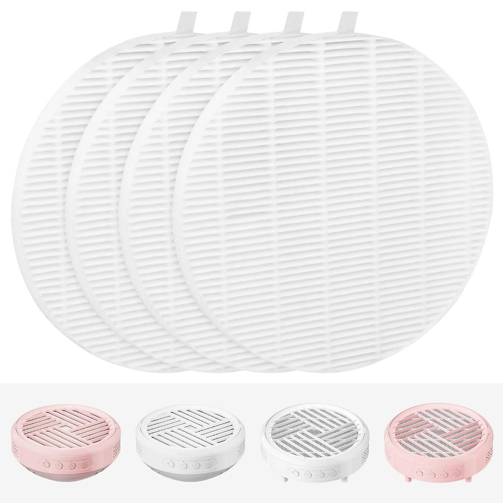 4 Pack White Replacement Filters Compatible with HPro SPro Nail Dust Collector