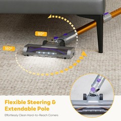 Olixis Cordless Vacuum Cleaner Flexible Pole3 Brush Heads Lightweight Wireless