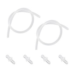 2 Pcs Milk Tubes Hoses with 4 Connectors, 14.96in Silicone M, Transparent