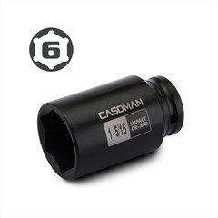 CASOMAN 6-Point 1/2-Inch Drive Deep Impact Socket- 1-5/16 (SAE), CR-MO, 1/2-inch