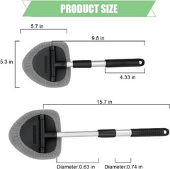 Car Windshield Cleaning Tool, Vehicle Window Cleaner with 3 R Size: Triangular