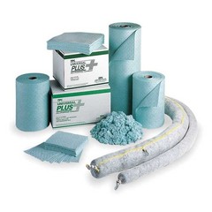 Brady Spcun1019 Sorbent Roll, 39 Gal, 15 In X 150 Ft, Harsh Chemicals, Green, 2