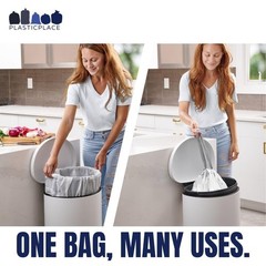 Plasticplace Custom Fit Trash Bags Compatible 200 Count (Pack of 1), White