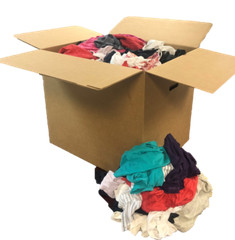 Pallet of Colored Sweatshirt Rags (25 LB) – 35 Boxes – 875 LB – Free Shipping!!!