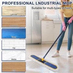 KeFanta 36″ Commercial Dust Mops for Mop + 2 Pads, Blue