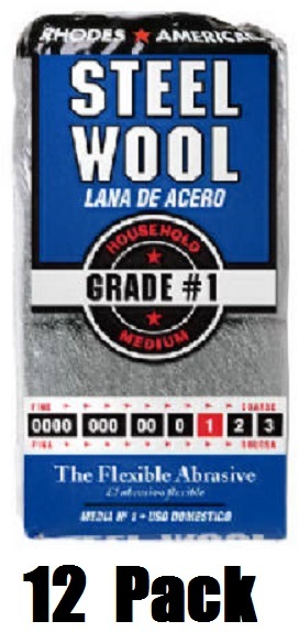 (12) Homax Products 10121111 12 pack # 1 Medium Steel Wool Pads