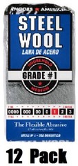 (12) Homax Products 10121111 12 pack # 1 Medium Steel Wool Pads